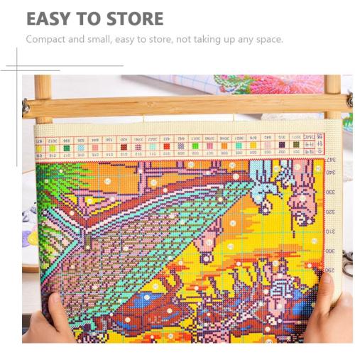 SHERCHPRY Wooden Cross Stitch Stand Compact Embroidery Tapestry Frame Install Beech Wood Embroidery Holder for Tabletop Needlework Craft