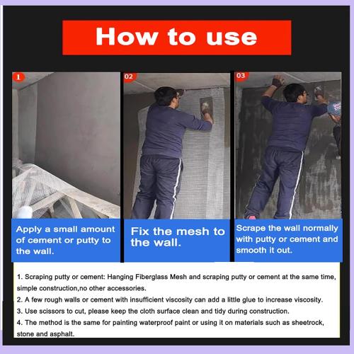 Heavy-Duty Fiberglass Mesh Roll Plastering Mesh Stucco Fibreglass Reinforcing Mesh for Wall Plastering Rendering Tiling Gypsum Seam Repair Large Size 160g/m²(Size:50cmx100m(1.6ft x 328ft))