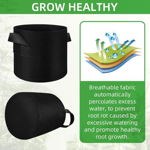 LITLANDSTAR Bundle Grow Bags, Heavy Duty Thickened Nonwoven Aeration Fabric Pots with Handles, Aeration Grow Bags for Vegetable/Flower/Plant