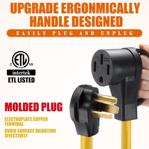 25ft EV Charger Adapter Cord Compatible with NEMA 10-30P to 14-50R, 30 Amp Dryer to 50 Amp EV for Level 2 Charging, Only for 3 Prong Old Dryer Outlet, STW 10 AWG with Handle, ETL Listed