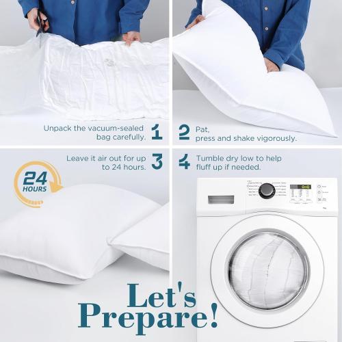 viewstar Bed Pillows Queen Size Set of 2, Hotel Quality, Down Alternative Pillow for Side, Back, or Stomach Sleepers, Soft