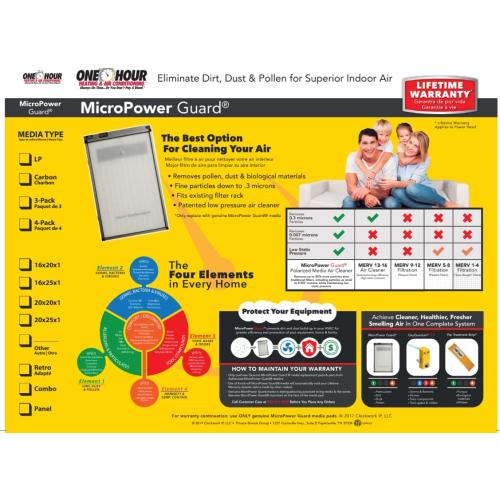 Genuine MicroPower Guard 16x25 1 4-pack Replacement Filters