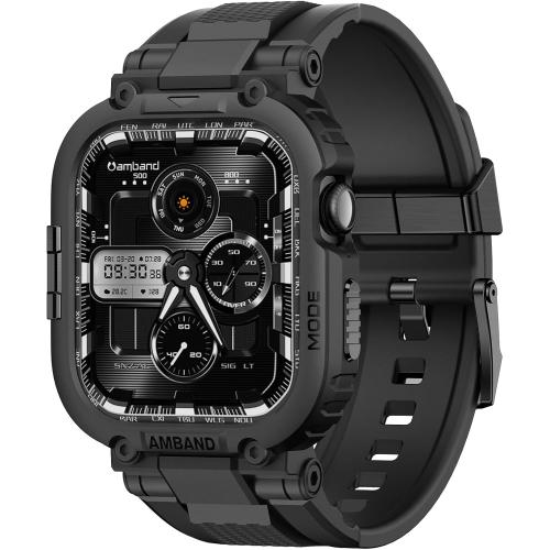 amBand M1 Sport Case Band for Apple Watch Ultra 3/2/1 & SE 3/2/1 & Series 11 10 9 8 7 6 5 4 3 49mm 46mm 45mm 44mm 42mm 41mm 40mm 38mm, Shockproof & Scratch Resistant Rugged Bumper for Men