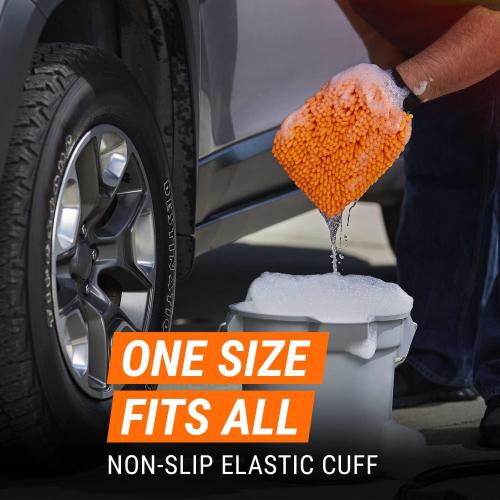 Armor All Microfiber Car Wash Mitt by Armor All, Noodle Tech Car Wash Glove for Clean Cars, Trucks, Motorcycles, 1 Each