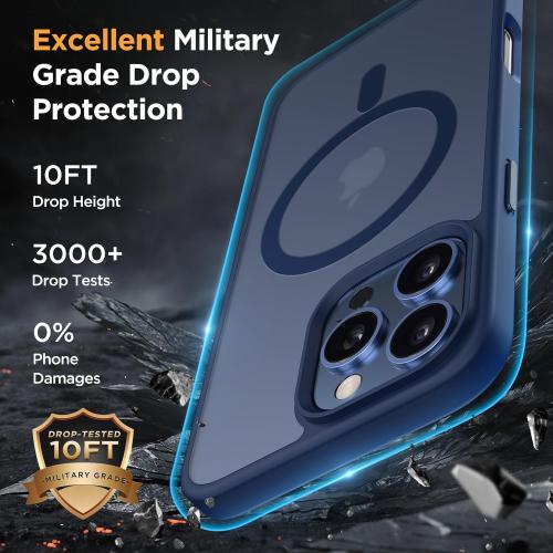 Size iPhone 16 Pro Max Color Blue Miracase Magnetic Series for iPhone 16 Pro Max Case [Compatible with MagSafe] [with Screen Protector] Military-Grade Protection, Anti-Fingerprint, Slim Phone Case for 16 Pro Max 6.9 inch- Dark Blue