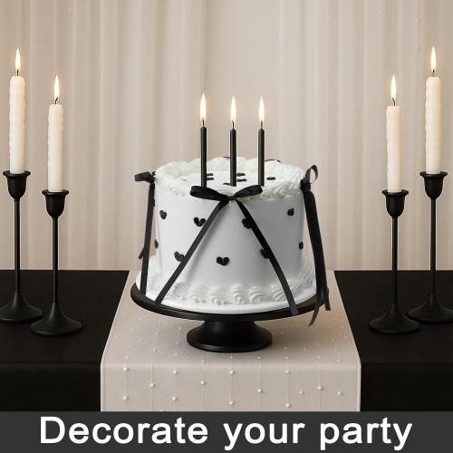 Remerry 6 Inch Black Round Fake Cake Black Bow Birthday Fake Cake Decor