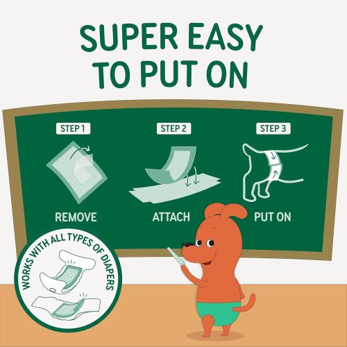 PAWPANG Disposable Dog Diaper Liners Booster Pads for Male & Female Dogs, 100ct, 5 Sizes Options, Doggie Diaper Inserts fit Most Types of Dog Diapers - Pet Belly Bands & Male Wraps (X-Small(100ct))