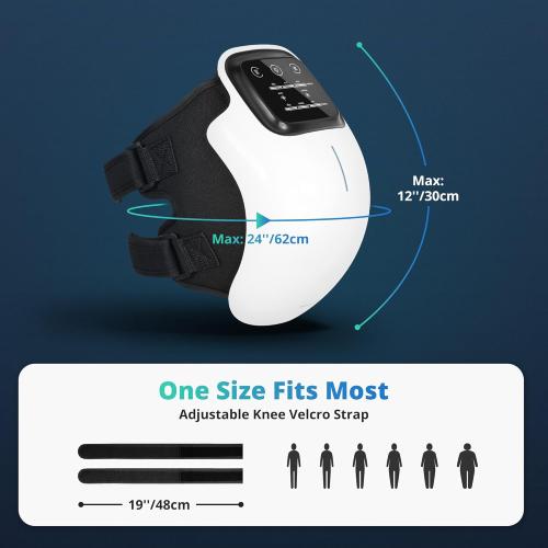 Medcursor Knee Massager, Cordless Heated Knee Massager with 3 Heating Levels, 3 Vibration Modes, LED Screen & Adjustable Straps, Massage with Heat for Relief, Ideal Gift for Men, Women