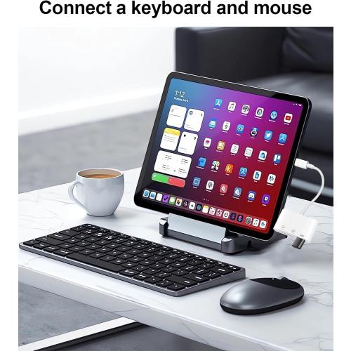 USB C SD Card Reader for iPhone 15-17, USB C to Micro SD Memory Card Adapter for iPad/Mac Pro/Air, USBC/Type C Camera Card Reader with USB A Port for iPhone 16 and More Android USBC Devices