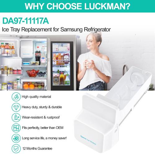 Upgraded DA97-11117A Refrigerator Ice Bin Replacement Compatible with Samsung Refrigerator Ice Maker Tray & Auger Assembly RF4287HARS,RFG296HDB, RFG297AARS,RFG298HDRS Ice Bucket Replacement Parts