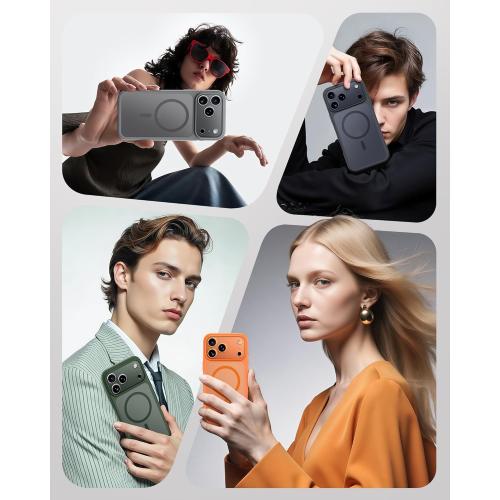 TOCOL for iPhone 17 Pro Case, Compatible with Magsafe, Built-in Magnets, Full Camera Protection, Drop Protection, Translucent Matte for iPhone 17 Pro Phone Case 6.3 inch (Black)