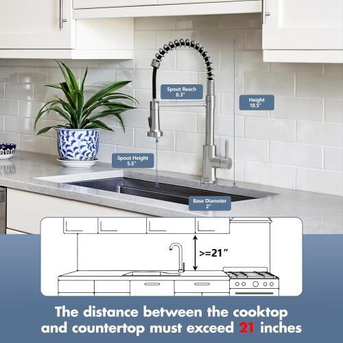 GIMILI Kitchen Faucet with Pull Down Sprayer Brushed Nickel