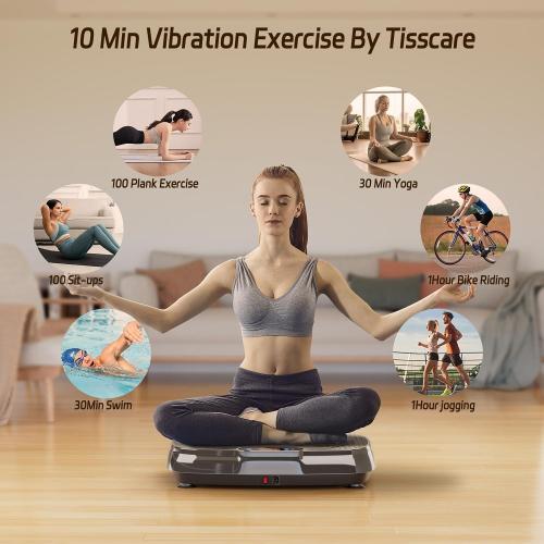 Grey and Silver Vibration Plate Exercise Machine: TISSCARE Vibrating Plates for Weight Loss and Lymphatic Drainage, Whole Body Workout Sculpting Platform for Home Fitness Fat Burner for Women Men