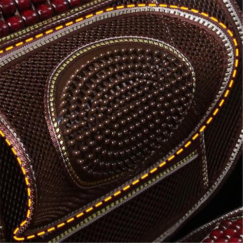 Wood Beaded Comfort Seat Cover with Cooling Ventilated Mesh Lumbar Back Brace Massage Support Cushion for Car Seat Chair