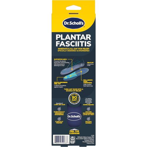 Dr. Scholl’s Plantar Fasciitis Pain Relief Orthotic Insoles, Immediately Relieves Pain: Heel, Spurs, Arch Support, Distributes Foot Pressure, 1 Pair