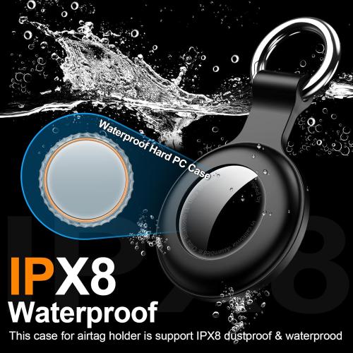 4Pack,Compatible with Airtag Holder Case with Keychain IPX8 Waterproof,Shockproof GPS Tag Tracker Cover [Anti-Scratch] [PC Silicone] for Item Finders Case for Pets,Kids,Luggages-Black/Blue/Green/Red