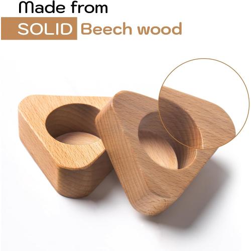 Beech Wood Tealight Candle Holder Set 6, Modern Triangle Shape Accessories, Elevate Your Dining Tablescape, Living Room and Bathroom Decor, Memorial Gift for Family and Friends, Natural Wood Color
