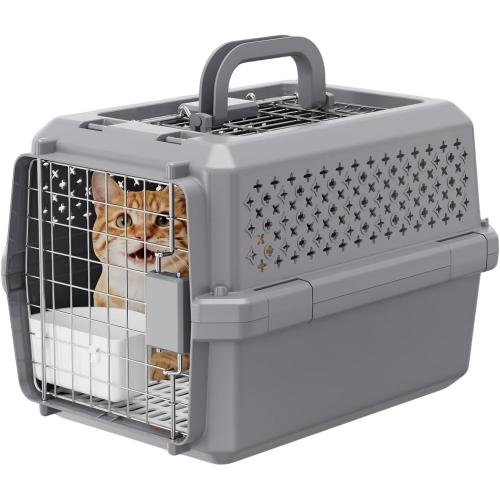RIZZARI Airline Approved Pet Carrier for Cats & Small Dogs, Travel Crate | Hard-Sided Protection,Secure Locking Door,Excellent Airflow,Comfortable Travel,Lightweight Design