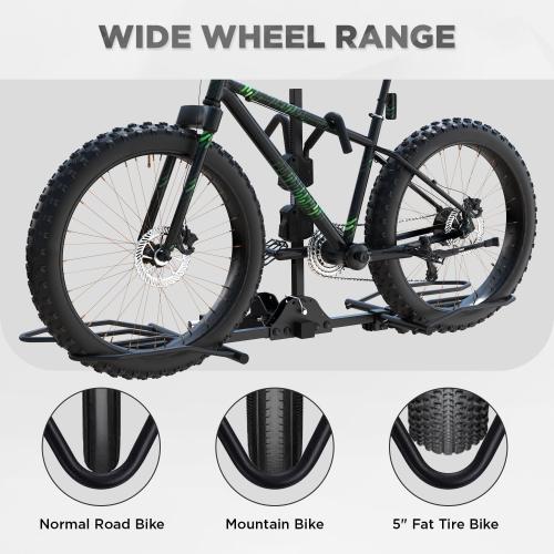 Black TANX Bike Racks for Ebikes,Fat Tire Bike Rack for Tow Hitch 2-Bike 160 lbs Capacity,Hitch Bike Rack for Heavy E Bike, Wobble Free Smart Tilting Folding Bicycle Car Racks for Standard, 2 inch Receiver