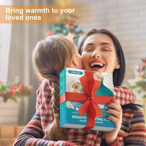 Heating Pad for Neck and Shoulders and Back, Christmas Birthday Gifts for Women Mom Wife Men Dad, Mothers Day Gifts, Weighted Neck and Shoulder Heating Pads, 6 Heat Settings 4 Auto-Off,17x23 Blue