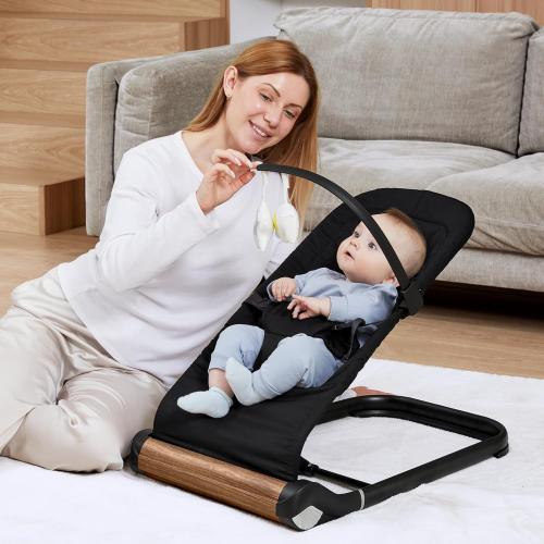 Baby Bouncer Chair - Comfortable Support for Your Little One's Blissful Moments (Normal, Black)