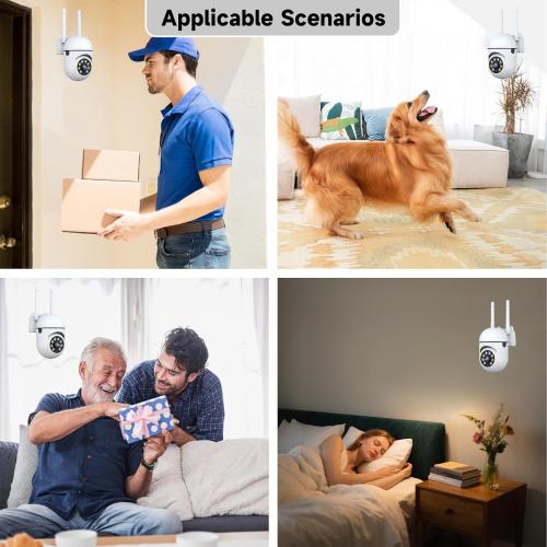 1080P Security Camera Wired, Baby Monitor with 360° Pan/Tilt, 2-Way Audio, Color Night Vision, AI Detection, SD/Cloud Storage, 2.4G/5GHz WiFi Home Surveillance Cam, Compatible with Alexa