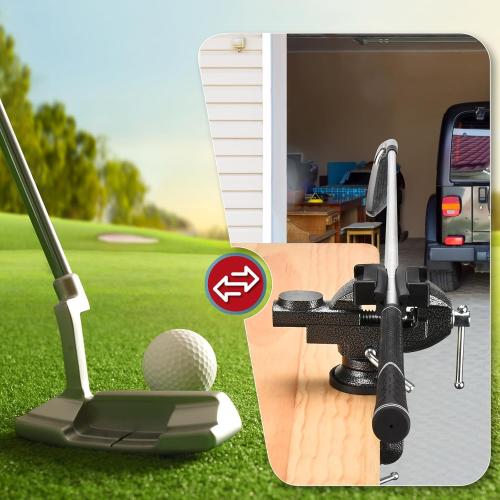 AugFir Golf Grip Kit for Regripping Golf Clubs, Portable Table Vise Rubber Clamp for Golf Grip Removal Tool with Solvent, Golf Club Regripping Kit