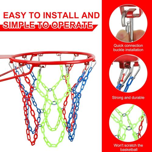 Basketball Net All Weather Anti Whip,Heavy Duty Replacement Basketball net Indoor Outdoor Standard 12 Loops Basketball Hoop