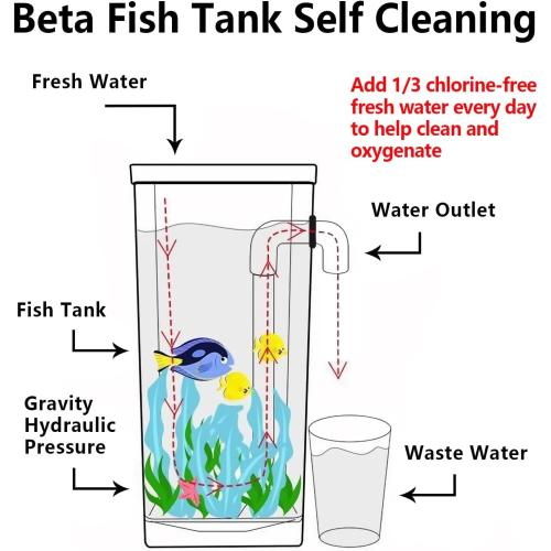 Size 1 gallon My First Fish Tank™ 1 Gallon Mini Aquarium Starter Kit, Professional Betta Fish Tank, Self Cleaning-Only add Water, No Power No Noise, with LED Light, Beautiful White Pebbles, with Color Box