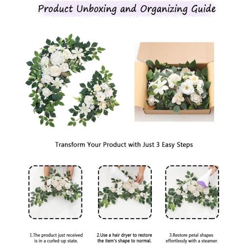 Pack of 2 Faux Flowers,Wedding Arch Flowers,Wisteria Hanging Flowers,Flower Garland Be Suited to Aisle Decorations for Wedding Ceremony,Wedding Arches for Ceremony