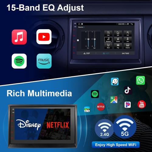Car Radio for Ford F150/F250/F350 2004-2008 with Wireless Carplay Android Auto, 7 Inch IPS Touchscreen Android 2 64G Car Stereo with WiFi/DSP/Bluetooth/USB/SWC/FM,GPS Navigation