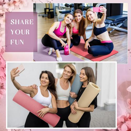 Timgle 24 Pack 68 x 24 Yoga Mat Bulk, 4mm Thick Extra Long Sports Mat Anti Slip Tear Resistant Yoga Exercise Set for Fitness Stretching Home Workout Gym and Studio
