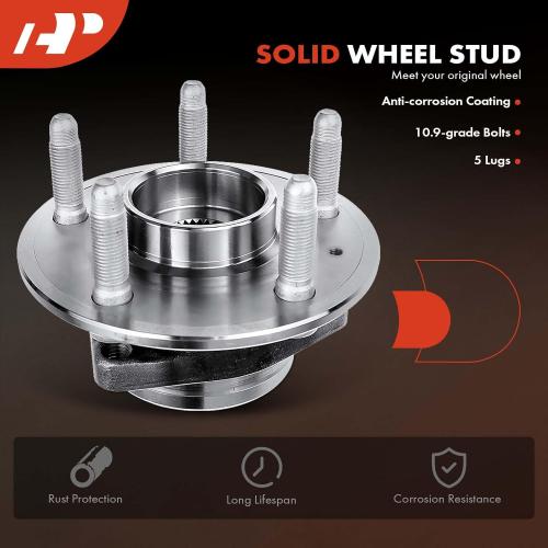 A-Premium Front or Rear Wheel Bearing and Hub Assembly with 5-Lug Compatible with Chevrolet Impala 2018-2019, Camaro 2010-2015, Cadillac CTS 2008-2014 & 2018, XTS 2018