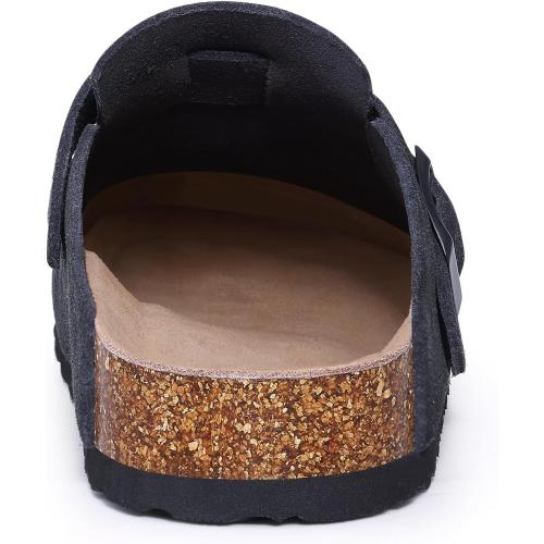Asgard Genuine Suede Clogs for Women Men Leather Mules Arch Support Potato Shoes with Comfort Cork Footbed **US Women's Size 9