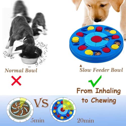 Blue Dog Puzzle Toys Interactive Toy for Puppy IQ Stimulation &Treat Training Games Treat Dispenser for Smart Dogs, Puppy &Cats Fun Feeding (Level 1-3)…