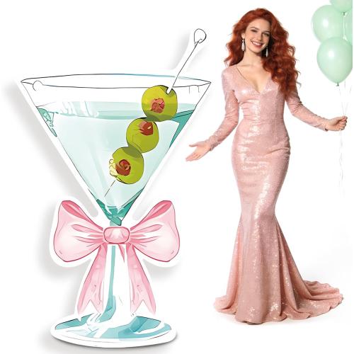 Martini Party Decorations, 30 x 47 Inch A Tini Bit Older Cutout | Martini birthday decorations with a reusable cardboard photo prop for bachelorette parties, bridal showers and 21st birthdays