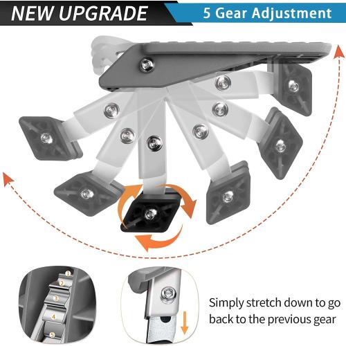TOOENJOY Universal Car Door Step with 5 Gears, 400LBS Load(Light Grey)