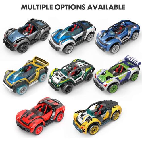 M MOOPAI Pull-Back Toy Cars Take Apart Race Car DIY Car Assembly Toy Tool Kit Build Your Own Car Educational Toy for Kids Boys & Girls Toys Aged 3  (Yellow Blue)