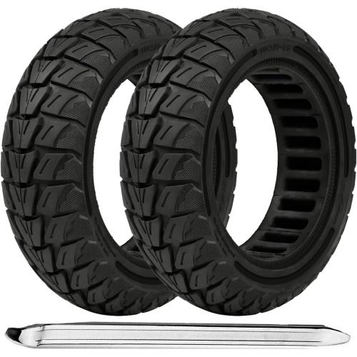 10x2.75/10x2.70-6.5 Electric Scooter Solid Tire, 70/65-6.5 Tire Replacement for Hover-1 Alpha, Hiboy Titan PRO, Emove Cruiser, Evercross H5,Dualtron 3,Speedway 5,Kugoo G-Booster G2 Pro- Black (2PCS)