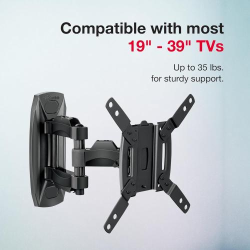 Size 19-39 Rocketfish - Full-Motion TV Wall Mount for Most 19 - 39 TVs - Black