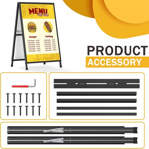 Relx A Frame Signs 24x36 Inch Outdoor, Heavy Duty Sandwich Board Signs, Double-Sided A Frames Sign Holder Business for Outside(Frame only).