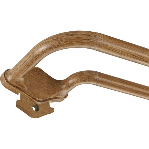 Brown Wood Grain Double Curtain Rods For Windows 72-144 Inch,Heavy Duty Double Curtain Rod with Aluminum Finials and Bracket,Adjustable Double Window Rods For Blackout Or Room Darkening Panels