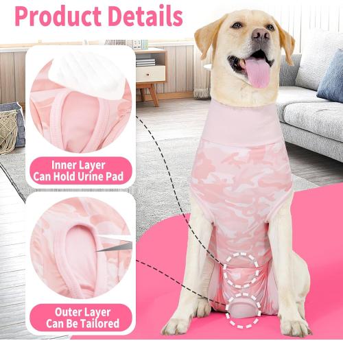 Pink Size M Coppthinktu Dog Onesie for Surgery Female, Breathable Dog Surgery Spay Recovery Suit, Dog Cone Alternative Anti-Licking