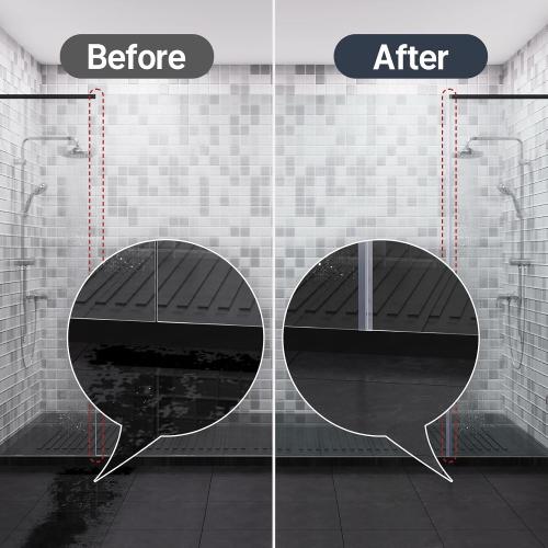 AmazerBath 5-Pack 15.75 Shower Door Side Seal Strip for 3/8(10mm) Glass - 5 Section Segmented Shower Installation Kit Frameless Glass Door Seal Strip