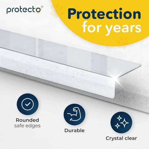 PROTECTO Window Sill Protector from Dogs 35.5 x 2.25 Clear Window Guards from Cats Scratching, Chewing & Clawing | Keep Your Sills Smooth & Paws Safe | Ultra Strong Window Sill Cover Protection