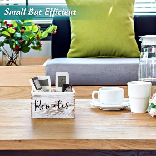 Remote Control Holder,TV Remote Holder,Wood Remote Caddy for Table with 2 Compartments, Living Room TV Media Organizer