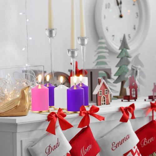 1 Pcs Christmas Advent Candle Wreath Ring Metal Candle Holder for Pillar Advent Rustic Candlesticks Holders for Xmas Table Centerpiece Decor Home (Wide,Round)