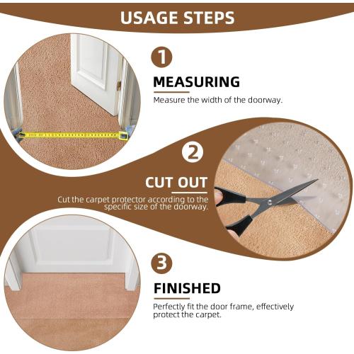 Carpet Protector for Pets, Cat Carpet Protector for Doorway, Easy to Cut PVC Anti Scratch Stopper Under Door,Non-Slip Cat Scratch Mat 3.6FT(2PCS, Clear)