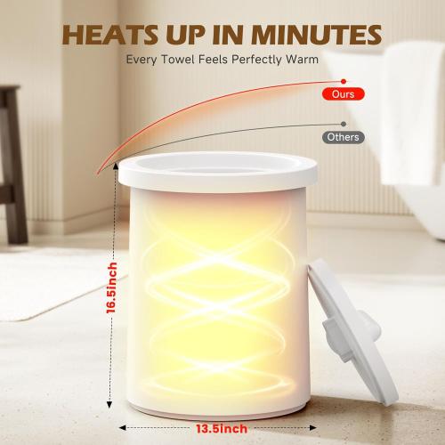 Large Towel Warmer for Bathroom – Fast Heating Blanket Warmer, Fits Two 40 x 70 Oversized Towels, Blankets & Bathrobes, Auto Shut-Off, Hot Towel Warmer Bucket for Home SPA, Ideal