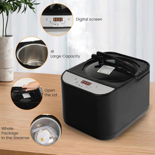 PEEKO Larger Sauna Steamer 4L, 1500W Steam Generator,Steamer Pot with Remote Control, Steam Cup, Timer, 16 Levels, 7.7”x 12.5”x9.1”，